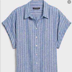 Banana Republic Linen Blend Boxy Shirt Size S